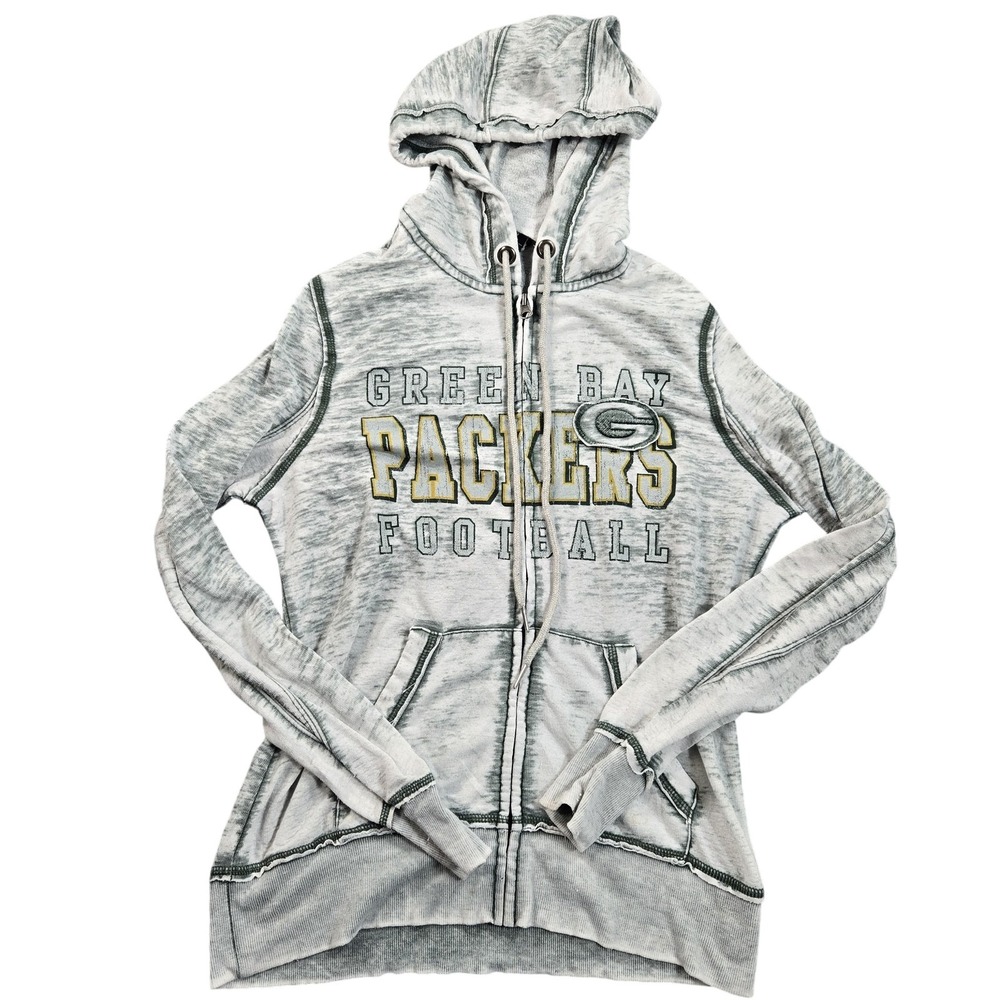 Green Bay Packers Hoodie Sweatshirt Womens Medium Gray NFL Football Team Apparel